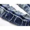 Pantalones de hombre Patchwork Jeans Hip Hop Hombres Slim Fit Pantalón Hombre High Street Casual Pantalones