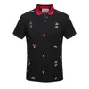 Men's polo shirt Multi-Embroidered polo shirt Men's fashion design ribbed sleeves split hem Stretch polo top for men