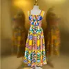 Womens Dress Cotton Gathered Waist Gorgeous carriage Printed Midi Dress