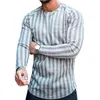 Men's Sweaters 2023 Elegant Stylish T-Shirt Sweater Long Sleeve Slim Fit Top Stripe Plaid Print Casual Cotton Pullover Autumn Winter