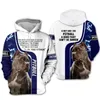 Herr hoodies Animal Pit Bull Pet Dog 3D över hela tryckt hoodie för man och kvinnor Sweatshirt Zip Pullover Casual Jacket Tracksuit W-2891