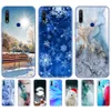För Honor 9x Global Case Silicon Soft TPU Phone Cover Huawei Premium STK-LX1 Bag Marble Snow Flake Winter Christmas
