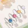 Anneaux De Bande De Haute Qualité Personnalisé Pur D Couleur VVS Moissanite Anneau 925 Argent Bagues De Fiançailles De Mariage Pour Les Femmes Ensemble Avec Certificat