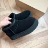 Ultra Mini Boot Designer Dames Platform Snowboots Australië Bont Warme Schoenen Echt leer Kastanje Enkel Pluizige laarsjes voor dames