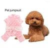 Hundebekleidung, hübscher Overall, auffälliger, dekorativer vierbeiniger Pullover mit Schleife aus Baumwolle für Haustiere