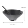 Dinnerware Sets Plastic Salad Bowl Lid Snack Tableware Spoon Chopsticks Ramen Melamine Udon Soup