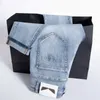 Designer summer jeans for men Spring/Summer New Bundy Blue Thin Jeans Light Luxury Embossed Casual Versatile Slim Fit Small Straight Men's Jeans