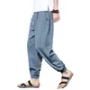 Pantaloni da uomo 2023 Estate Casual Stile Cinese Cotone Lino Nono Moda Uomo Harem Street Jogging