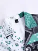 Mens Tracksuits Men Random Paisley Scarf Print Shirt Drawstring Shorts Without Tee 230715