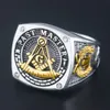 Bandringar Ancient Past Master Mason Blue Lodge Masonic Signet Sterling Silver Ring 230715