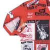 남자 Tshirts Red Wacko Maria 멀티 포스터 패턴 프린트 짧은 슬리브 셔츠 여름 남녀 하와이 비치 셔츠 일본 230715