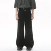 Mäns jeans Syuhgfa High Street Wide Leg Loose Micro Flares Casual Denim Pants Man Personality Clothiing Trendy Rivet Design