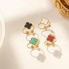 Fashion 4/Four Leaf Clover Charm ring Designer 18K Gold Shell for Girl Wedding Mother' Day fashion Jewelry Women Gift