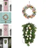 Decorative Flowers Easter Colorful Egg Wreath Handmade Wall Hanging For Day Fence Window