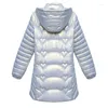 Trench-Coats pour femmes Veste d'hiver Femmes Parkas Coréen Slim Hooded Down Manteau en coton Femme Casual Mi-Longueur Rembourré Pardessus Dames Marée