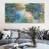 Impressionist Canvas Art Water Lily Pond Claude Monet Målning handgjorda oljerepresentruktion Modern hotellrumsdekor