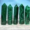 Ashtrayer Malachite Natural Stone and Crystal Tower Healing Gems Minerals Chakra Wand Point Living Eesthetic Room Home Decoration Modern X0627