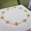 10 Diamond Designer Clover Women Men Necklaces Sier Chain Charm Necklace Rose Gold Sier Plated Gold Chaindesigne22148