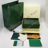 Kılıflar İyi Fabrika İzle Kutusu Koyu Yeşil Saatler Kutu Hediyesi Kitapçık Kart Etiketleri ve Kağıtları 116610 116610 116710 126610 126670 234X