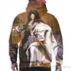 Sweat à capuche homme sweat homme pour femme drôle Hyacinthe Rigaud Louis 14 XIV roi soleil imprimé sweat à capuche décontracté Streatwear