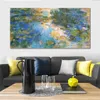 Impressionist Canvas Art Water Lily Pond Claude Monet Painting Handmade Oil Reproduction Modern Hotel Room Decor