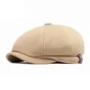 Bérets Sboy Cap Hommes Femmes Chapeau Octogonal Pour Homme Casquettes Plates Britanniques Rétro Huit Lame Chapeaux Béret Respirant