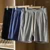 Männer Shorts Sommer Waffel Einfache Atmungsaktive Casual Pendler Elastische Taille Strand Tasche Harajuku Gerade Kleidung