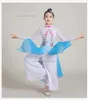 ステージウェア2023中国の子供ダンスQIPAO妖精のコスチュームフラワー刺繍トップパンツセット古代のドレスフォーク