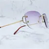 Wire Big Glasses Vintage Mens Oval Carter Shades Fashion Sunglass Rhinestones Rapper Party EyewearKajia New