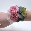 Ny vit handledskors brudtärna rose handledsblommor för brudtärna armband bröllopstillbehör brudhandblomma