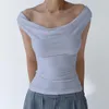 Men's T Shirts CUTENOVA Asymmetric Crop Top Women Ruched Off The Shoulder Female Sleeveless Sexy Tops Woman Fashion Streetwear Summer 230715