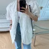 Kurtki damskie V Szyja Puff krótkie Temperament Temperament Biała Tassels Kurtka Korean Femme Cardigan Chaquetas Mujer Y2K Płaszczowy top