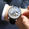 Vestes Top Brand Mens Watches Tourbillon Automatic Watch for Men Business Fashion Geatic Le cuir étanche mécanique Watch New 2022