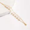 Łańcuch Boho Pearl Anklet dla kobiet Wedding Summer Beach Bransoletka na nogach Bosowa biżuteria Y2K