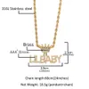 Collane con ciondolo Collana con nome Uwin Mini lettera con corona Collana personalizzata personalizzata Cubic Zirconia Fashion Hiphop Jewelry 230715