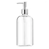 موزع صابون سائل زجاج شفاف مع مضخة 16 أوقية قابلة لإعادة ملء الحمام
