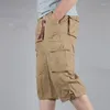 Shorts pour hommes militaire longue longueur Cargo hommes été décontracté coton multi-poches Baggy culotte pantalon tactique pantacourt