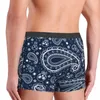 Caleçon crâne Paisley Floral Art sous-vêtements hommes Sexy imprimé personnalisé bohème Boho motif Boxer Shorts culotte