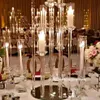 Стиль украшения вечеринки Crystal Clear Candelabra Свадебные центральные элементы 8 Acryl Acryl Candle Holder для таблицы 1416214U