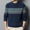 Men's Sweaters Mens Wool Thick Sweater Autumn & Winter Fashion Patchwork Colors Jumpers Male O-Neck Warm Pure Knit Clothing