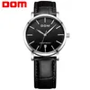 Relógio Dom casual à prova d'água mesa vintage ultrafino masculino pulseira de couro genuíno moda relógios masculinos M-259L-1M267c