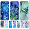 Para Samsung Galaxy A50S Soft TPU Silicone Back Phone Cover Case Coque Bumper Marble Floco de Neve Inverno Natal