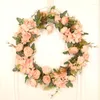 Fiori decorativi Prodotto 16 pollici Ghirlanda di fiori di rose artificiali Porta finestra Appeso Ghirlanda Ornamento da parete di Natale Decorazioni da sposa per matrimoni