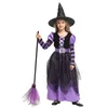 Costume a tema HUIHONSHE che vende i bambini della strega della ragazza si vestono con i vestiti del cappello per i costumi di fantasia del partito di cosplay di Halloween238p