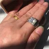 Обручальные кольца винтажные принцесса Cut 3ct Lab Diamond Ring 230