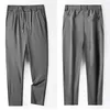 Pantaloni da uomo Uomo Seta di ghiaccio Lungo Tinta unita Coulisse Estate Sottile Quick Dry Casual Pantaloni dritti Bottoms Cool Sweatpant Streetwear