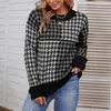 Maglioni da donna Autunno/Inverno 2023 Maglieria Pullover pied de poule a contrasto Donna Ropa De Invierno Para Mujer Con Envio Maglione maglione gratuito