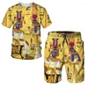 Heren Trainingspakken Heren Sets Afrika Outfits met korte mouwen Oversized trainingspak T-shirt en shorts Pak Vrijetijdskleding 3d Kleurrijk Gedrukt 2-delig