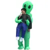 Halloween Mannen Vrouwen Grappig Ontvoerd door Aliens Cosply Kostuums Man Vrouw Party Mascotte Kostuums Opblaasbare Clothing226T