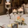Popielniczki nordyc nowoczesny wysoki szklany świecy ical proste obiadowe dekoracje Świeclestick ślubne elementy dla stolików Świecane uchwyty x0627